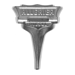 Scharnierend Embleem Allgaier Diesel  Met ingegoten bevestigingsschroeven.Porsche Tractor