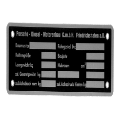 Typeplaatje Porsche Diesel - Friedrichshafen